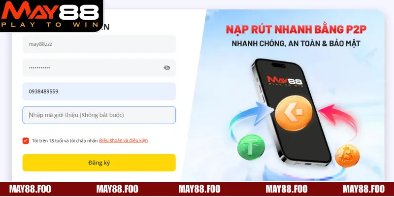 Hướng Dẫn Các Bước Đăng Ký MAY88 Chi Tiết Cho Tân Thủ 3 Đăng ký MAY88 dễ dàng trên mọi thiết bị