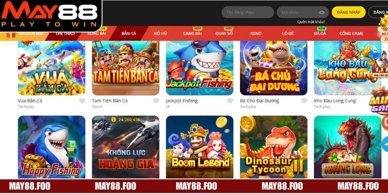 Bắn Cá MAY88 - Chinh Phục Đại Dương Nhận Ngay Quà Lớn 3 Hệ thống game bắn cá MAY88 nổi bật, hấp dẫn đáp ứng mọi sở thích