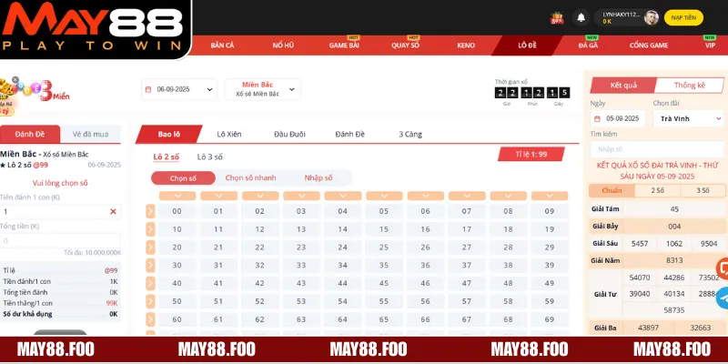 Xổ Số MAY88 Mang Đến Vận May Cực Lớn Chỉ Trong Vài Giây 1 Sân chơi cam kết cập nhật kết quả tức thì khi được nhà đài công bố